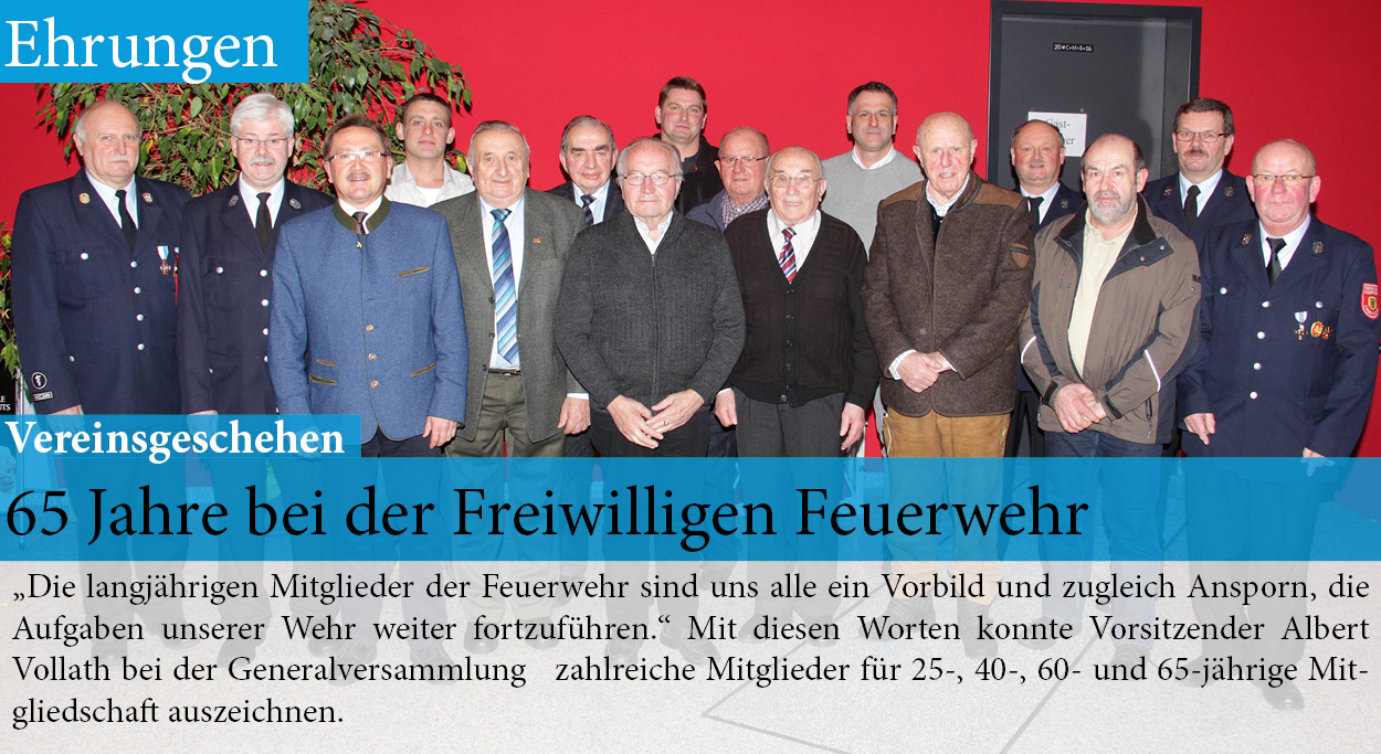 Ehrung langjährige Mitgliedschaft FFW Erbendorf