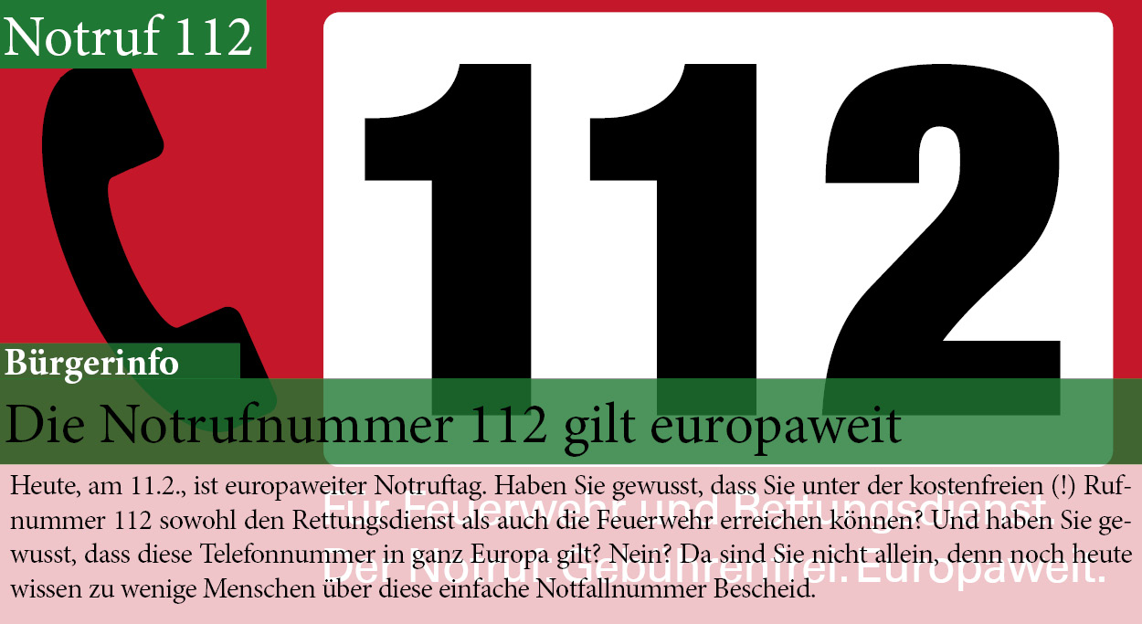 Notfallnummer 112 Europaweit Notruftag