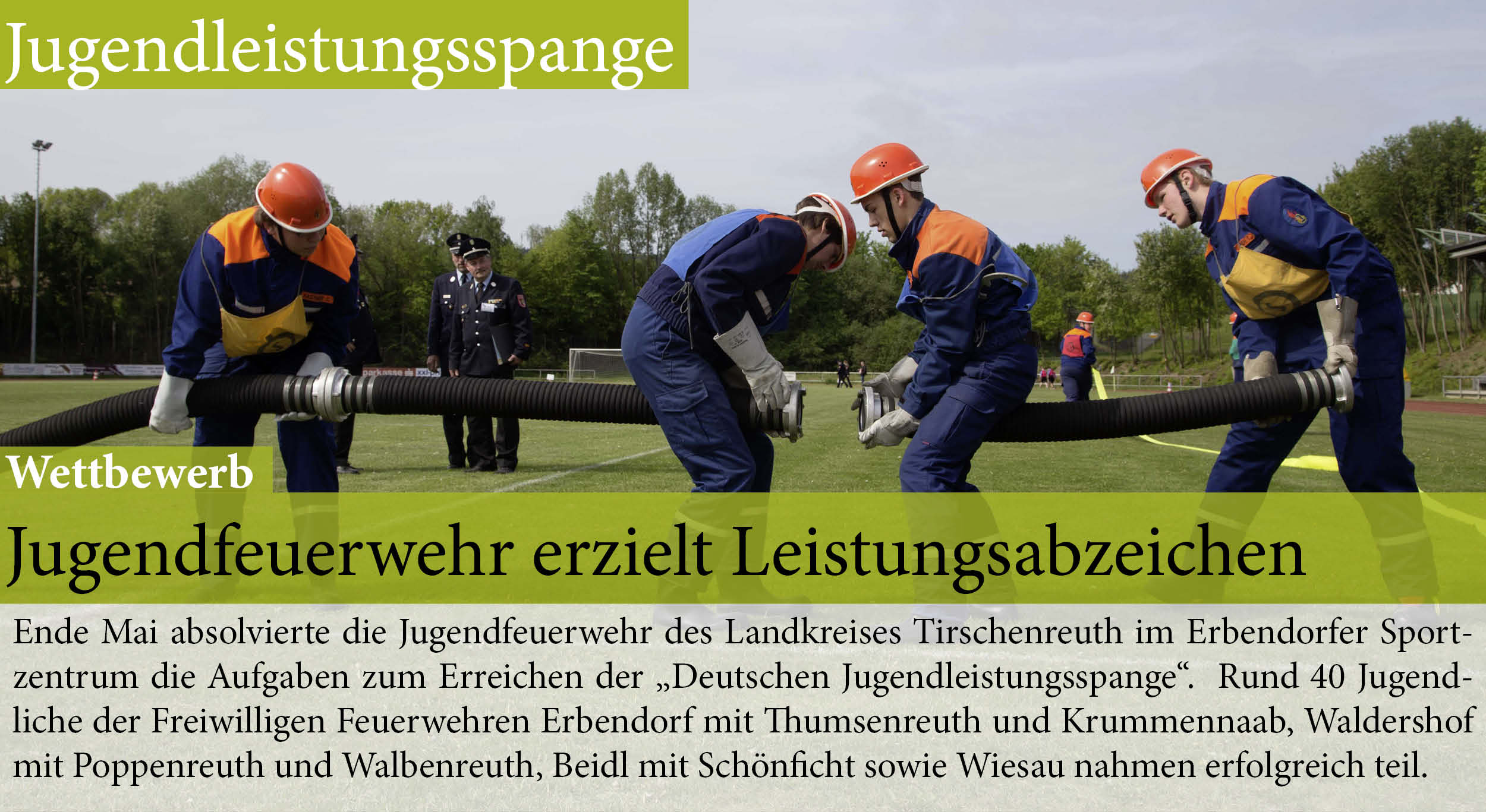 Deutsche Jugendleistungsspange Jugendfeuerwehr Feuerwehrjugend Jugend Erbendorf