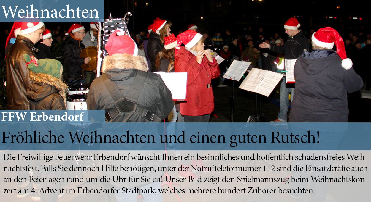 Fröhliche Weihnachten wünscht die FFW Erbendorf